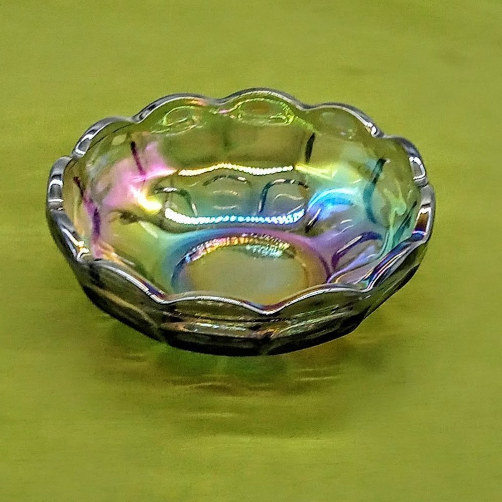 Federal Glass Colonial Smoke Iridescent Nappy Bowl